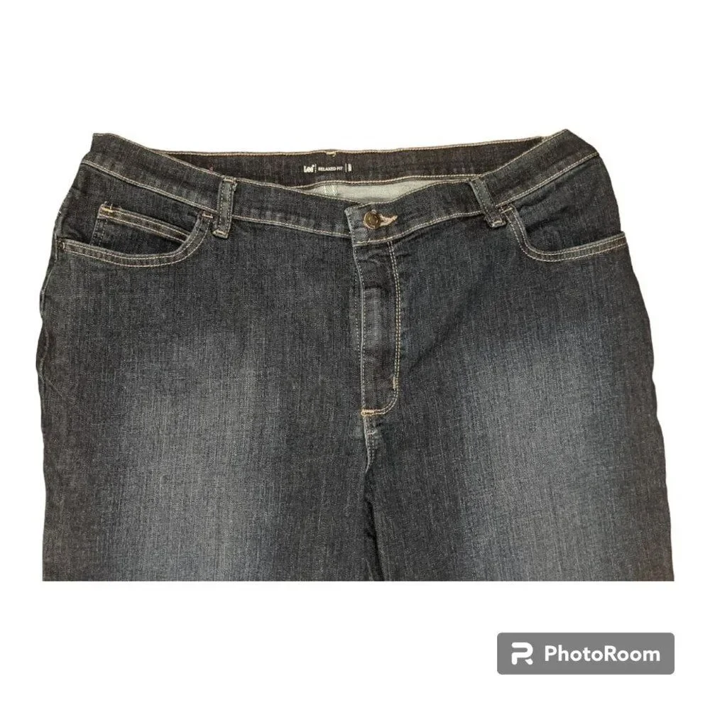 Lee Relaxed Fit Straight Leg Blue Denim Jeans Size 18M